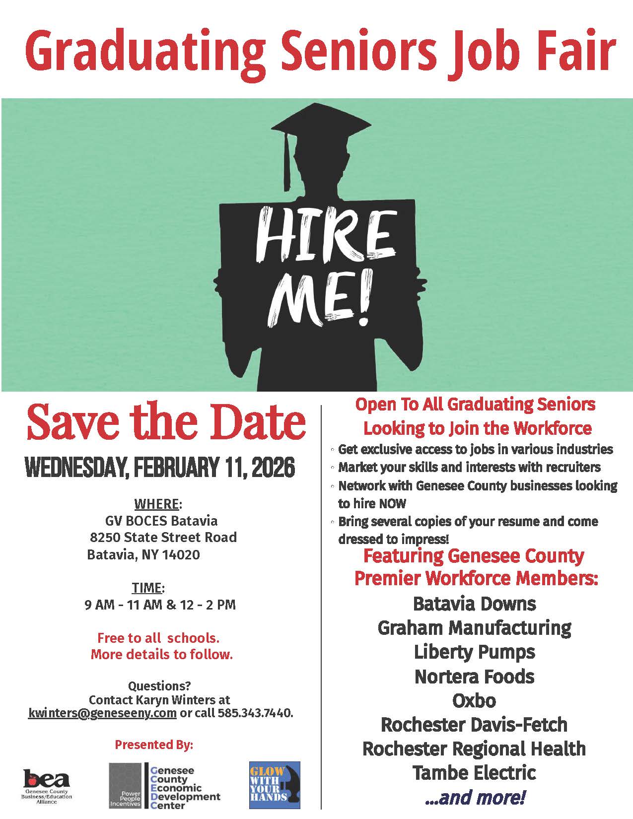 Graduating Seniors Job Fair 2026 Promotional Flyer