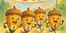 Cartoon Acorns running
